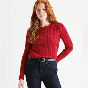 St. John's Bay Women’s Red Cable Knit Crewneck Pullover Sweater! Size XL.
